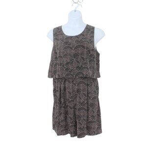 Nordstrom Halogen Petite Black Geometric Print Sleeveless Romper Plus Size XLP